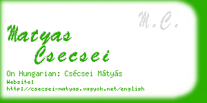 matyas csecsei business card